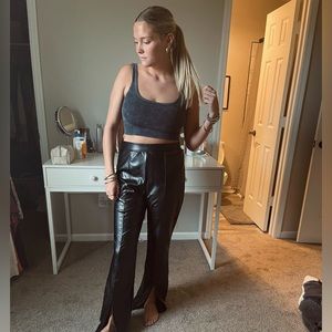 Black leather pants